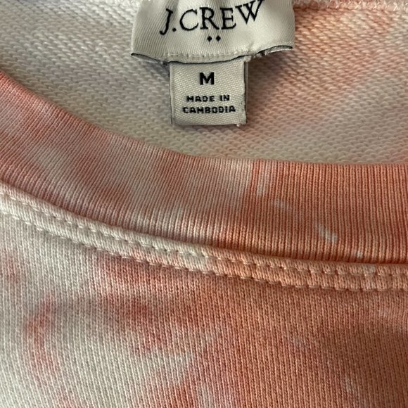 J. Crew Pink and white Tie Dye Pullover Sweatshirt size M - Picture 4 of 5